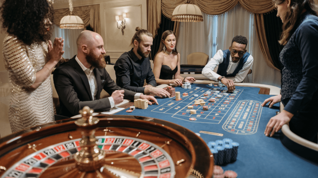 Gamblers at roulette 